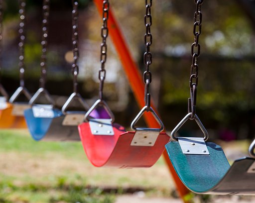 colorful Playground swings